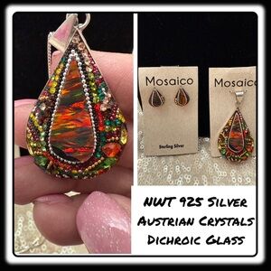 NWT Mosaico Austrian Crystal pendant necklace & earrings 💕💕 new line! 💕💕…